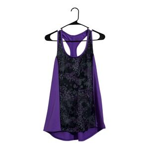Champion Duo Dry Purple Black Dot Print Racerback Workout Tank Top Women's M